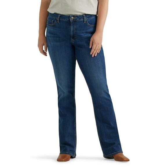 Lee Denim - Lee Women's Mid-Rise Bootcut Jean, Size 10, Short, Regular Fit, Medium Wash